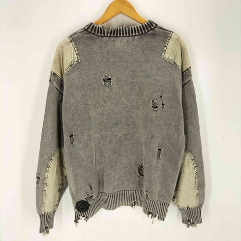 ダンケシェーン Danke Schon MILS KNIT CREWNECK ミル ニット クルーネック ダメージ加工 パッチワークニット メンズ M