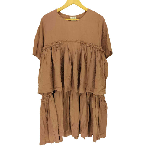 S / île シール hikage kelvin onepiece フリル Tシャツ ボリュームワンピース レディース