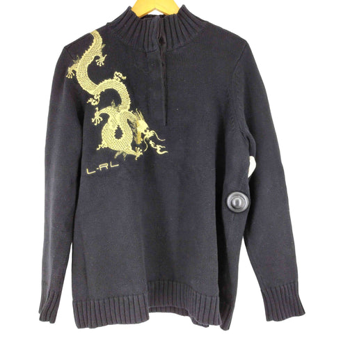 ローレンラルフローレン LAUREN RALPH LAUREN 龍刺繍 ハーフジップ ニット レディース 1X