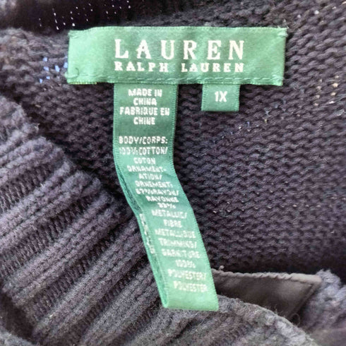 ローレンラルフローレン LAUREN RALPH LAUREN 龍刺繍 ハーフジップ ニット レディース 1X