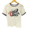 80-90S レーヨン混 プリント S/S リンガー Tシャツ メンズ