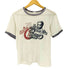 80-90S レーヨン混 プリント S/S リンガー Tシャツ メンズ