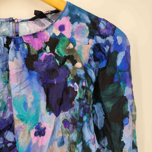デシグアル Desigual Cairo Blue Watercolour Floral Blouse レディース import:S