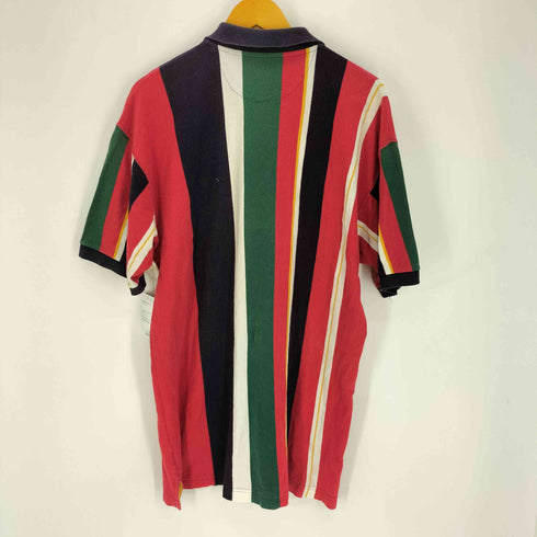 チャップスラルフローレン CHAPS RALPH LAUREN 80S GOLF ストライプ マルチカラー ロゴ刺繍 S/S ポロシャツ メンズ 3L