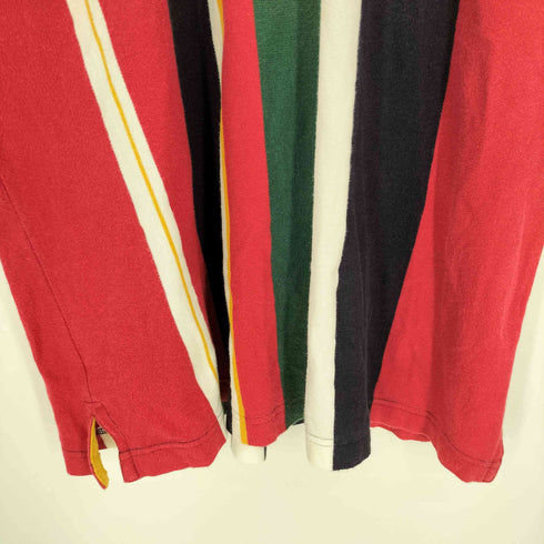 チャップスラルフローレン CHAPS RALPH LAUREN 80S GOLF ストライプ マルチカラー ロゴ刺繍 S/S ポロシャツ メンズ 3L
