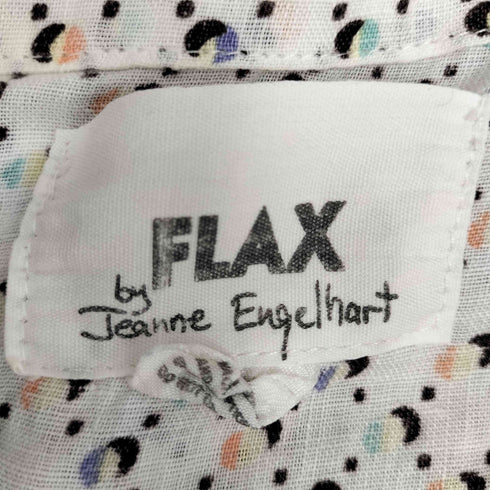 フラックスバイジーンエンゲラール FLAX by Jeanne Engelhart 総柄リネンレイヤードシャツ レディース M