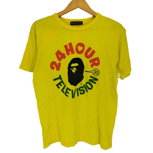 アベイシングエイプ A BATHING APE 袖裾シングル 24時間テレビ 30回記念 クルーネックTシャツ メンズ JPN:L