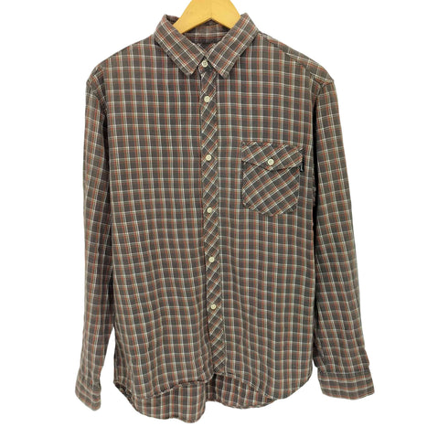 ステューシー Stussy 90-00s 黒タグ フロントポケット マドラスチェック ライトネルシャツ メンズ import:L