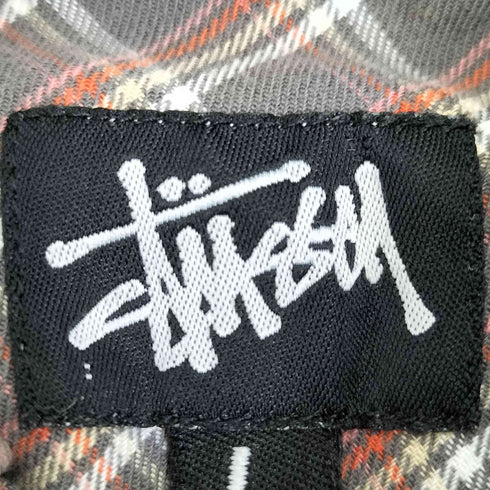 ステューシー Stussy 90-00s 黒タグ フロントポケット マドラスチェック ライトネルシャツ メンズ import:L