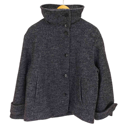 ザラ ZARA SHORT HERRINGBONE WOOL COAT ヘリンボーン ショート ウール コート レディース import:S