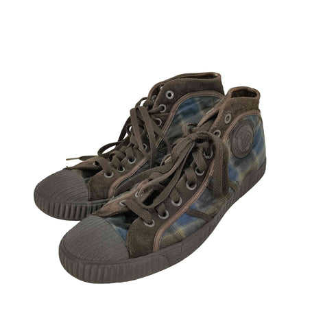 ディーゼル DIESEL チェック柄 ハイカットスニーカー メンズ JPN:27