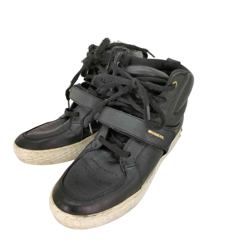 ディーゼル DIESEL インヒール ハイカット レザー スニーカー レディース JPN:24.5