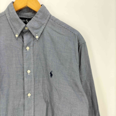 ラルフローレン RALPH LAUREN 90S YARMOUTH 千鳥格子 スモールポニー刺繍 L/S B.D シャツ メンズ 15