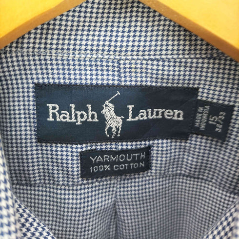 ラルフローレン RALPH LAUREN 90S YARMOUTH 千鳥格子 スモールポニー刺繍 L/S B.D シャツ メンズ 15