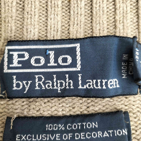 ポロバイラルフローレン Polo by RALPH LAUREN 90s-00s ポニー刺繍 ハーフジップ コットンニットセーター メンズ import:XL
