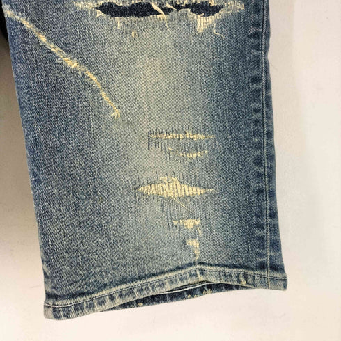 エーケイエム AKM ダメージ加工 デニム ショーツ DAMAGED 5 POCKET SHORTS メンズ JPN:M