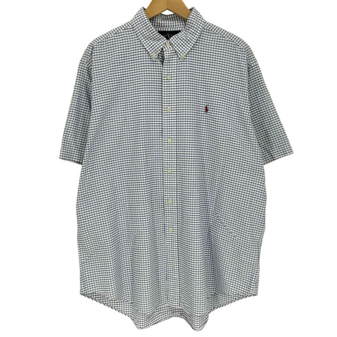 ラルフローレン RALPH LAUREN 90S CLASSIC FIT グラフチェック スモールポニー刺繍 S/S B.D シャツ メンズ import:XL