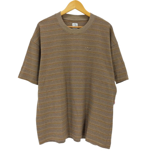 ポーラースケートカンパニー POLAR SKATE CO. 刺繍ロゴ マルチボーダー S/S 半袖 Tシャツ メンズ XL