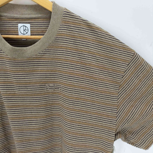 ポーラースケートカンパニー POLAR SKATE CO. 刺繍ロゴ マルチボーダー S/S 半袖 Tシャツ メンズ XL