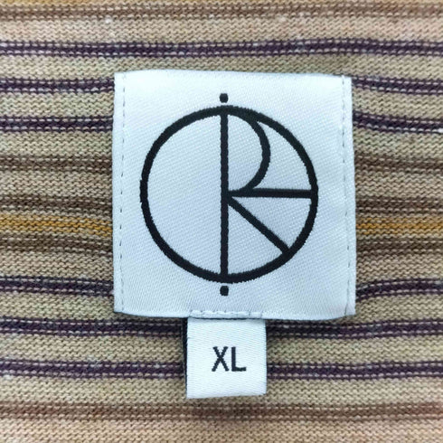 ポーラースケートカンパニー POLAR SKATE CO. 刺繍ロゴ マルチボーダー S/S 半袖 Tシャツ メンズ XL