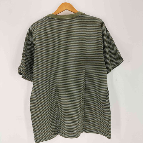 ポーラースケートカンパニー POLAR SKATE CO. 刺繍ロゴ マルチボーダー S/S 半袖 Tシャツ メンズ XL