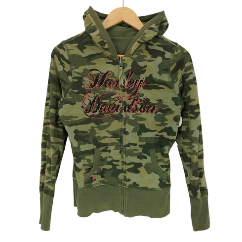ハーレーダビッドソン HARLEY-DAVIDSON Camo Reversible Zip-Up Hoodie カモフラ リバーシブル ジップアップパーカー Y2K メンズ import:S