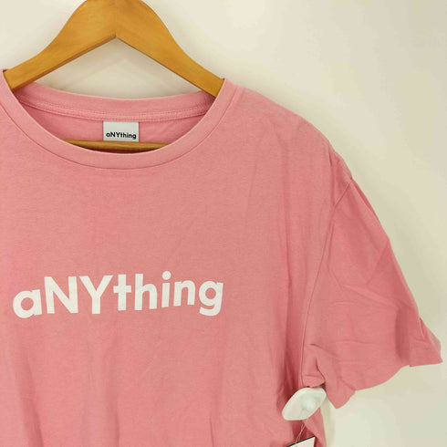 aNYthing 袖裾シングル ロゴ クルーネックTシャツ メンズ import:M