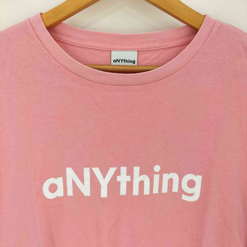 aNYthing 袖裾シングル ロゴ クルーネックTシャツ メンズ import:M
