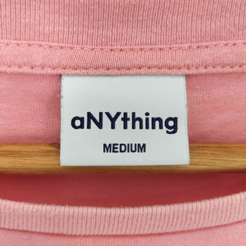 aNYthing 袖裾シングル ロゴ クルーネックTシャツ メンズ import:M