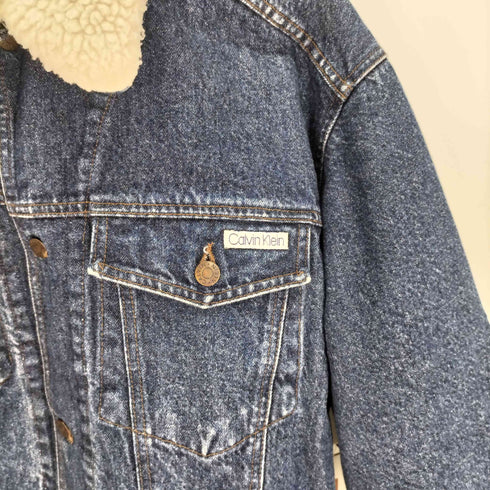 カルバンクライン CALVIN KLEIN SPORT BLUE JEANS ライナー付き 襟ボア デニムジャケット メンズ LL