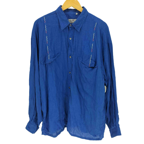 TESTITALIA イタリア製 リネン L/S ボックスシルエット シャツ メンズ import:XL