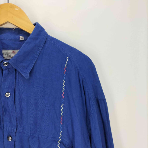 TESTITALIA イタリア製 リネン L/S ボックスシルエット シャツ メンズ import:XL