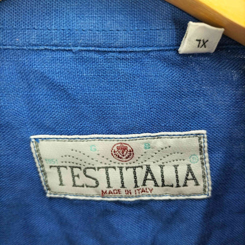 TESTITALIA イタリア製 リネン L/S ボックスシルエット シャツ メンズ import:XL
