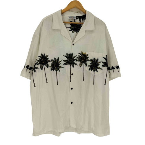 Pacific Legend Apparel 90S USA製 ヤシの木 プリント オープンカラー アロハシャツ メンズ 3XL