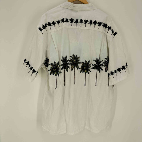 Pacific Legend Apparel 90S USA製 ヤシの木 プリント オープンカラー アロハシャツ メンズ 3XL