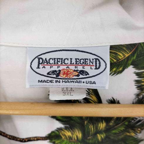 Pacific Legend Apparel 90S USA製 ヤシの木 プリント オープンカラー アロハシャツ メンズ 3XL