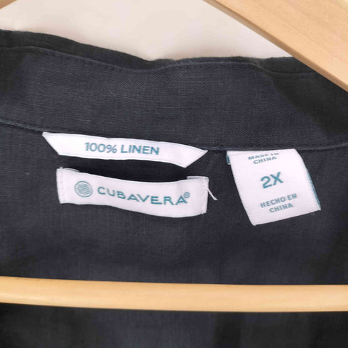 キューバベラ CUBAVERA リネン100 ボックスシルエット オーバーサイズ S/S キューバシャツ メンズ 2X