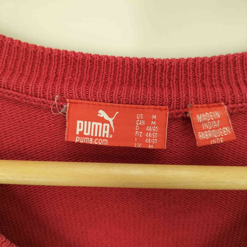 プーマ PUMA ロゴ 刺繍 Vネック ボーダー ニット メンズ import:M