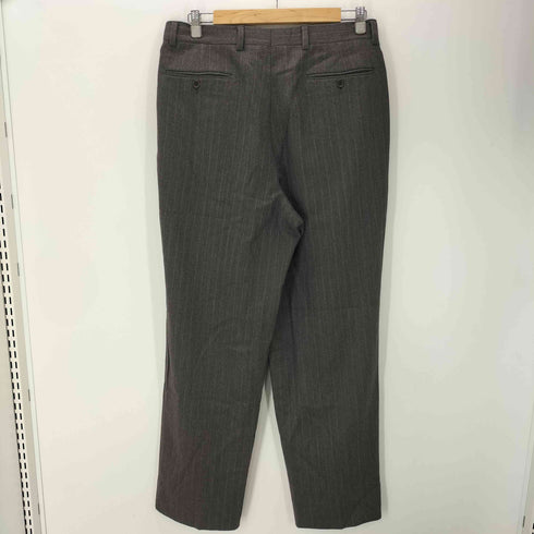 ジョルジオアルマーニ Giorgio Armani LE COLLEZIONI 80-90S OLD 2タック ワイド ストライプ ウール ドレス スラックス パンツ archive アーカイブ メンズ 50