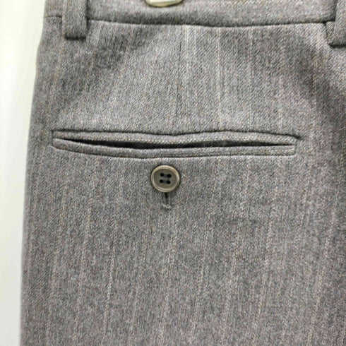 ジョルジオアルマーニ Giorgio Armani LE COLLEZIONI 80-90S OLD 2タック ワイド ストライプ ウール ドレス スラックス パンツ archive アーカイブ メンズ 50