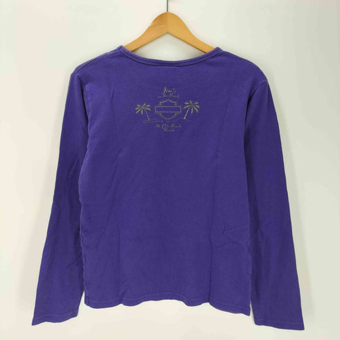 ハーレーダビッドソン HARLEY-DAVIDSON 00S OLD USA製 鷹 ホーク ラメ プリント L/S カットソー Tシャツ Y2K 2004 メンズ import:XL