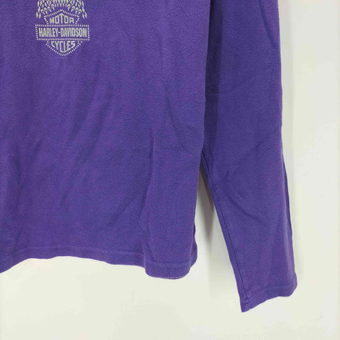 ハーレーダビッドソン HARLEY-DAVIDSON 00S OLD USA製 鷹 ホーク ラメ プリント L/S カットソー Tシャツ Y2K 2004 メンズ import:XL