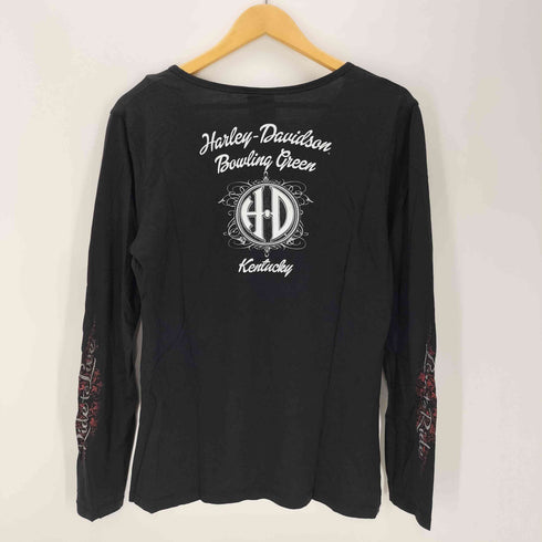 ハーレーダビッドソン HARLEY-DAVIDSON 00S OLD トライバル プリント L/S ヘンリーネック カットソー Y2K メンズ import:M
