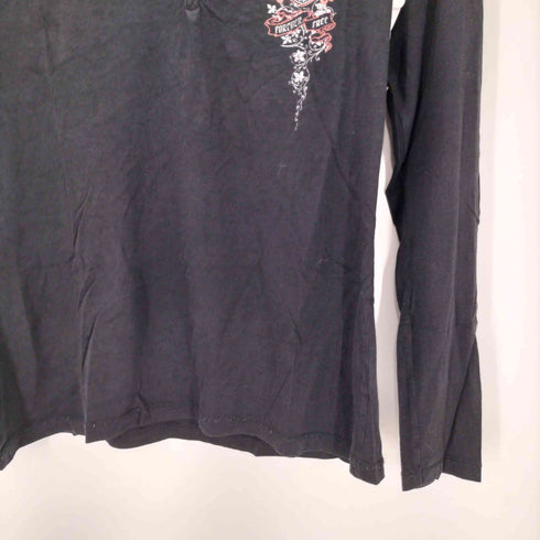 ハーレーダビッドソン HARLEY-DAVIDSON 00S OLD トライバル プリント L/S ヘンリーネック カットソー Y2K メンズ import:M