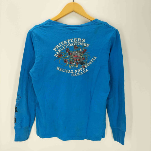 ハーレーダビッドソン HARLEY-DAVIDSON USA製 バラ ローズ 両面 プリント L/S カットソー Y2K レディース import:M