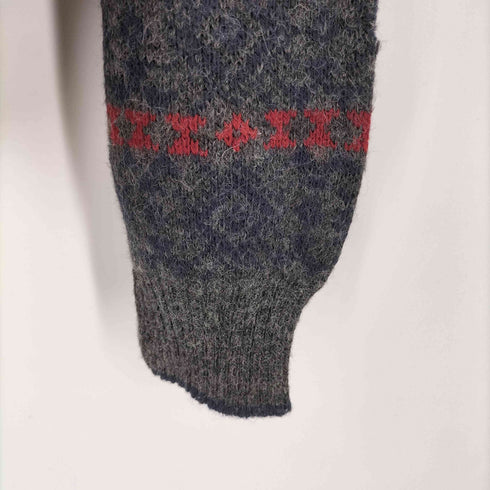 90S CLAYBROOKE イタリア製 総柄 ミドルネック ウール混アクリルニット メンズ XL