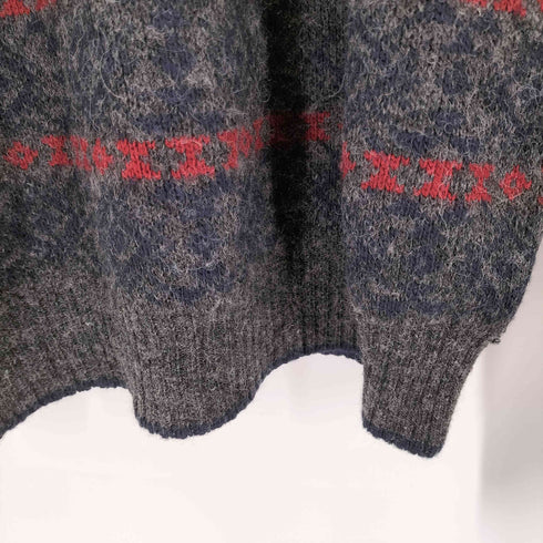 90S CLAYBROOKE イタリア製 総柄 ミドルネック ウール混アクリルニット メンズ XL