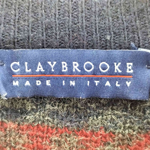 90S CLAYBROOKE イタリア製 総柄 ミドルネック ウール混アクリルニット メンズ XL