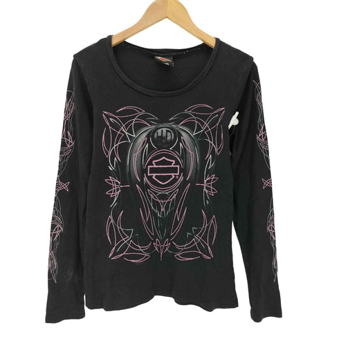 ハーレーダビッドソン HARLEY-DAVIDSON トライバル プリント L/S カットソー Y2K レディース import:S