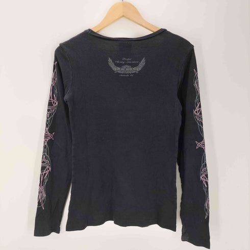 ハーレーダビッドソン HARLEY-DAVIDSON トライバル プリント L/S カットソー Y2K レディース import:S